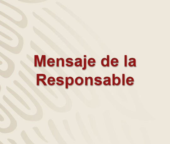 Mensaje de la Responsable